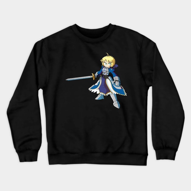 Artoria Pendragon (Saber) Chibi - Fate Crewneck Sweatshirt by Lautidood